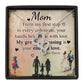 Personalized To Mom My Greatest Blessing is Your Love Eternal Hearts CZ Necklace 14K White Gold Over Stainless Steel-Express Your Love Gifts