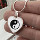 Yin Yang Heart Pendant Necklace Stainless Steel or 18k Gold Heart Pendant 18-22"-Express Your Love Gifts