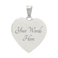 Yin Yang Heart Pendant Necklace Stainless Steel or 18k Gold Heart Pendant 18-22"-Express Your Love Gifts
