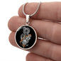 Tiger Dragon Yin Yang Circle Necklace Stainless Steel or 18k Gold Circle Pendant 18-22"-Express Your Love Gifts