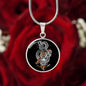 Tiger Dragon Yin Yang Circle Necklace Stainless Steel or 18k Gold Circle Pendant 18-22"-Express Your Love Gifts