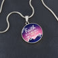 God's Timing Habakkuk 2:3 Circle Pendant Stainless Steel or 18k Gold 18-22"-Express Your Love Gifts