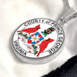 Virginia Prince George County Seal Circle Necklace Stainless Steel or 18k Gold Circle Pendant 18-22"-Express Your Love Gifts