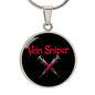 Vein Sniper Phlebotomist Circle Necklace Stainless Steel or 18k Gold Circle Pendant 18-22"-Express Your Love Gifts