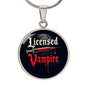 Licensed Vampire Phlebotomist Nurse Circle Necklace Stainless Steel or 18k Gold Circle Pendant 18-22"-Express Your Love Gifts