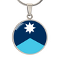 Minnesota State Flag 2024 Necklace Stainless Steel or 18k Gold Circle Pendant 18-22"-Express Your Love Gifts