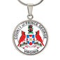 Virginia Prince George County Seal Circle Necklace Stainless Steel or 18k Gold Circle Pendant 18-22"-Express Your Love Gifts