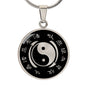 Yin Yang - Symbol of Balance and Harmony Stainless Steel or 18k Gold Circle Necklace Pendant 18-22"-Express Your Love Gifts