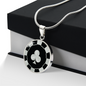 Clubs Poker Chip Circle Necklace Stainless Steel or 18k Gold 18-22-Express Your Love Gifts