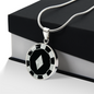 Diamond Poker Chip Circle Necklace Stainless Steel or 18k Gold 18-22-Express Your Love Gifts