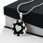 Heart Poker Chip Circle Necklace Stainless Steel or 18k Gold 18-22-Express Your Love Gifts