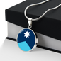 Minnesota State Flag 2024 Necklace Stainless Steel or 18k Gold Circle Pendant 18-22"-Express Your Love Gifts