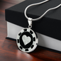 Heart Poker Chip Circle Necklace Stainless Steel or 18k Gold 18-22-Express Your Love Gifts