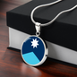 Minnesota State Flag 2024 Necklace Stainless Steel or 18k Gold Circle Pendant 18-22"-Express Your Love Gifts