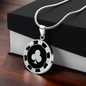 Clubs Poker Chip Circle Necklace Stainless Steel or 18k Gold 18-22-Express Your Love Gifts
