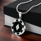 Diamond Poker Chip Circle Necklace Stainless Steel or 18k Gold 18-22-Express Your Love Gifts