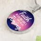 God's Timing Habakkuk 2:3 Circle Pendant Stainless Steel or 18k Gold 18-22"-Express Your Love Gifts