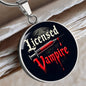 Licensed Vampire Phlebotomist Nurse Circle Necklace Stainless Steel or 18k Gold Circle Pendant 18-22"-Express Your Love Gifts
