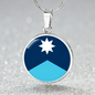 Minnesota State Flag 2024 Necklace Stainless Steel or 18k Gold Circle Pendant 18-22"-Express Your Love Gifts
