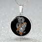 Tiger Dragon Yin Yang Circle Necklace Stainless Steel or 18k Gold Circle Pendant 18-22"-Express Your Love Gifts