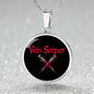 Vein Sniper Phlebotomist Circle Necklace Stainless Steel or 18k Gold Circle Pendant 18-22"-Express Your Love Gifts