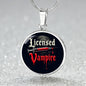 Licensed Vampire Phlebotomist Nurse Circle Necklace Stainless Steel or 18k Gold Circle Pendant 18-22"-Express Your Love Gifts