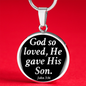 John 3:16 God So Loved Circle Necklace Stainless Steel or 18k Gold Circle Pendant 18-22"-Express Your Love Gifts