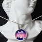 God's Timing Habakkuk 2:3 Circle Pendant Stainless Steel or 18k Gold 18-22"-Express Your Love Gifts