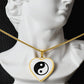 Yin Yang Heart Pendant Necklace Stainless Steel or 18k Gold Heart Pendant 18-22"-Express Your Love Gifts