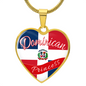 Dominican Princess Necklace Stainless Steel or 18k Gold Heart Pendant 18-22"''-Express Your Love Gifts