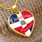 Dominican Princess Necklace Stainless Steel or 18k Gold Heart Pendant 18-22"''-Express Your Love Gifts