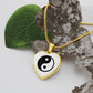 Yin Yang Heart Pendant Necklace Stainless Steel or 18k Gold Heart Pendant 18-22"-Express Your Love Gifts