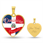 Dominican Princess Necklace Stainless Steel or 18k Gold Heart Pendant 18-22"''-Express Your Love Gifts