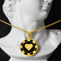 Heart Poker Chip Circle Necklace Stainless Steel or 18k Gold 18-22-Express Your Love Gifts