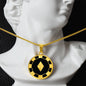 Diamond Poker Chip Circle Necklace Stainless Steel or 18k Gold 18-22-Express Your Love Gifts