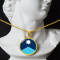 Minnesota State Flag 2024 Necklace Stainless Steel or 18k Gold Circle Pendant 18-22"-Express Your Love Gifts