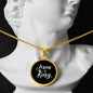 Jesus is King Matthew 28:18 Necklace Circle Pendant Stainless Steel or 18k Gold 18-22"-Express Your Love Gifts