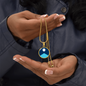 Minnesota State Flag 2024 Necklace Stainless Steel or 18k Gold Circle Pendant 18-22"-Express Your Love Gifts