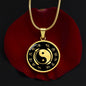 Yin Yang - Symbol of Balance and Harmony Stainless Steel or 18k Gold Circle Necklace Pendant 18-22"-Express Your Love Gifts