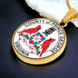 Virginia Prince George County Seal Circle Necklace Stainless Steel or 18k Gold Circle Pendant 18-22"-Express Your Love Gifts