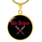 Vein Sniper Phlebotomist Circle Necklace Stainless Steel or 18k Gold Circle Pendant 18-22"-Express Your Love Gifts