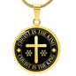 Christ is The King Mark 15:32 Necklace Circle Pendant Stainless Steel or 18k Gold 18-22"-Express Your Love Gifts