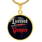 Licensed Vampire Phlebotomist Nurse Circle Necklace Stainless Steel or 18k Gold Circle Pendant 18-22"-Express Your Love Gifts
