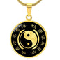 Yin Yang - Symbol of Balance and Harmony Stainless Steel or 18k Gold Circle Necklace Pendant 18-22"-Express Your Love Gifts