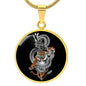 Tiger Dragon Yin Yang Circle Necklace Stainless Steel or 18k Gold Circle Pendant 18-22"-Express Your Love Gifts