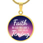 God's Timing Habakkuk 2:3 Circle Pendant Stainless Steel or 18k Gold 18-22"-Express Your Love Gifts