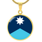 Minnesota State Flag 2024 Necklace Stainless Steel or 18k Gold Circle Pendant 18-22"-Express Your Love Gifts