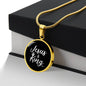 Jesus is King Matthew 28:18 Necklace Circle Pendant Stainless Steel or 18k Gold 18-22"-Express Your Love Gifts