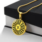 Roulette Circle Necklace Stainless Steel or 18k Gold 18-22-Express Your Love Gifts