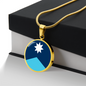 Minnesota State Flag 2024 Necklace Stainless Steel or 18k Gold Circle Pendant 18-22"-Express Your Love Gifts